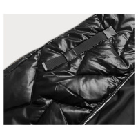 Černo-hnědá dámská zimní bunda s kapucí (5m775-392)