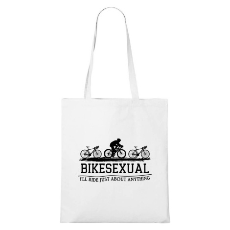 DOBRÝ TRIKO Bavlněná taška s potiskem Bikesexual Barva: Bílá