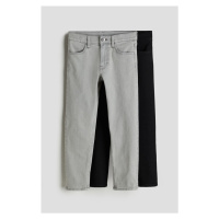 H & M - Slim Fit Jeans 2 kusy - šedá