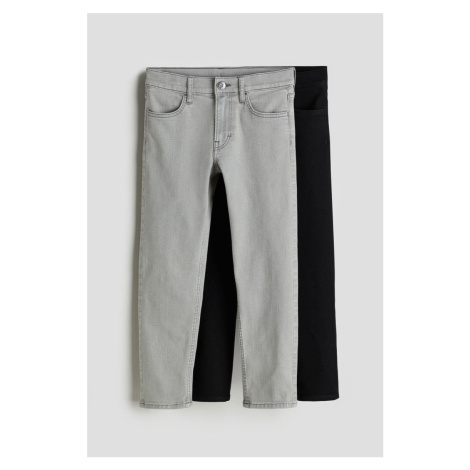 H & M - Slim Fit Jeans 2 kusy - šedá H&M