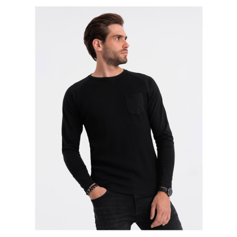 Černé pánské basic tričko s kapsičkou Ombre Clothing