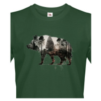 Pánské tričko s potiskem zvířat - Divočák