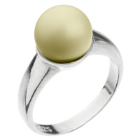 Evolution Group Stříbrný prsten se Swarovski perlou pastelově žlutý 35022.3