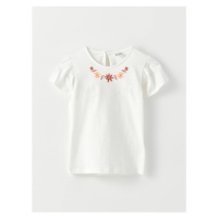 LC Waikiki Crew Neck Embroidered Short Sleeve Girl's T-Shirt