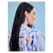 Modrá dámská košile s květovanou zadní částí z Kolekce BESKY by ZOOT