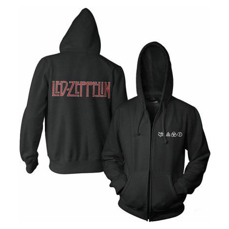Led Zeppelin mikina, Logo &amp; Symbols Black Zip, pánská Probity Europe Ltd