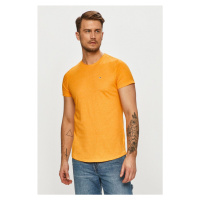 Tommy Jeans pánské oranžové triko SLIM JASPE
