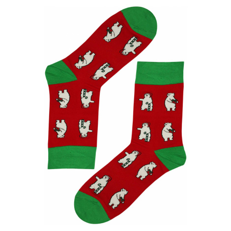 Pánské vánoční ponožky s polárními medvědy červená Aura.Via