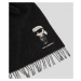 Šála karl lagerfeld k/ikonik 2.0 wool scarf černá