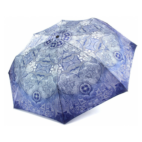 Modrý plně automatický skládací dámský deštník s ornamentem Jimena Doppler
