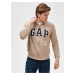 Mikina GAP Logo arch hoodie french terry Béžová