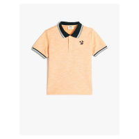 Koton Polo T-Shirt Short Sleeve Buttoned Embroidered Detail Cotton