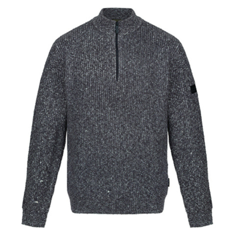 Regatta Solomon Pletený svetr se zipem TRF673 Dark Grey Marl