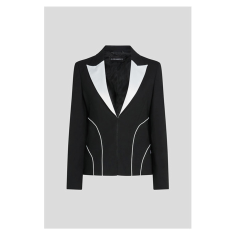 Blejzr karl lagerfeld bw tailored piping blazer white/black