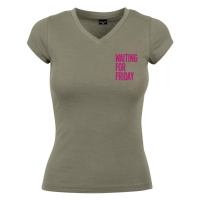 Ladies Waiting For Friday Box Tee - olive
