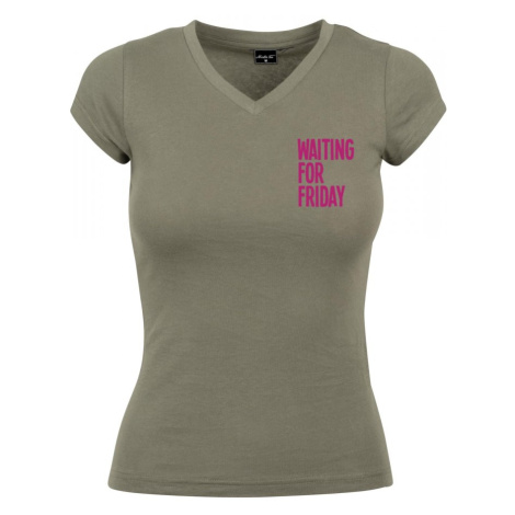 Ladies Waiting For Friday Box Tee - olive Mister Tee