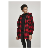 Urban Classics Ladies Hooded Oversized Check Sherpa Jacket