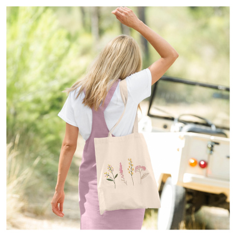 Blancheporte Bavlněná taška s výšivkou květin, bio bavlna přírodní
