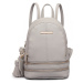 Konofactory Šedý mini kožený batoh s přívěskem „Minimal“ 4L