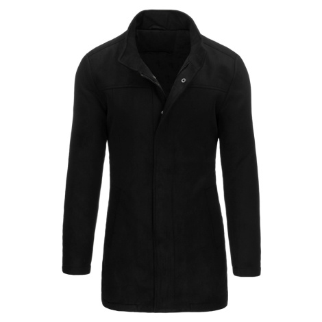 Černý pánský kabát na zip Černá BASIC