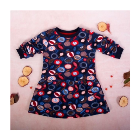 K-Baby Dívčí bavlněné šaty, Ovoce - granátové, vel.