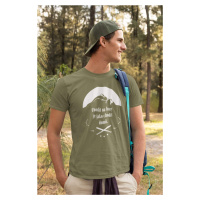 MMO Pánské tričko Chodit na hory Barva: Svetlá khaki