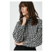 Koton Houndstooth Patterned High Neck Sweater