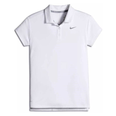 Nike Dry Dámské Golfové Polo Bez Rukávů White/Flat Silver