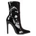 Luxusní dámské kotníčkové boty černé na jehlovém podpatku