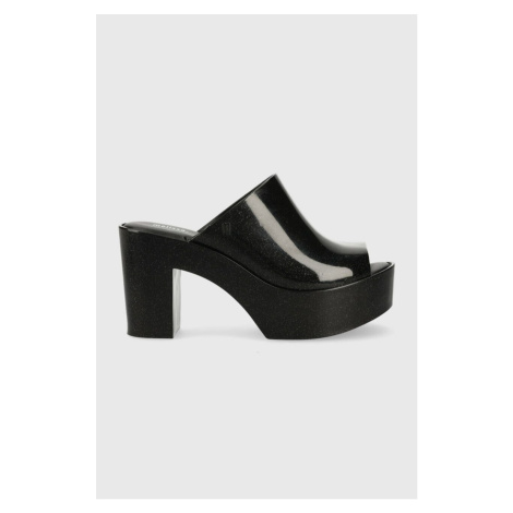 Pantofle Melissa MELISSA MULE AD dámské, černá barva, na podpatku, M.32233.L349