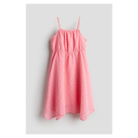 H & M - Asymetrické šifonové šaty - růžová