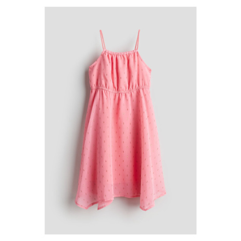 H & M - Asymetrické šifonové šaty - růžová H&M