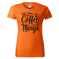 DOBRÝ TRIKO Dámské tričko s potiskem Coffee Barva: Oranžová