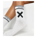 COLLUSION Unisex socks in white