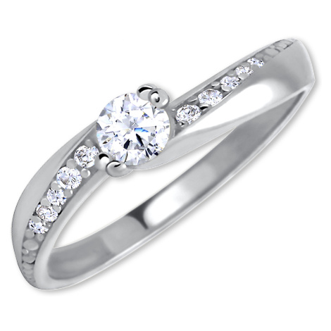 Brilio Silver Stříbrný zásnubní prsten se zirkony 426 001 00530 04