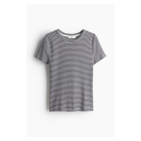 H & M - Žebrované tričko z modalové směsi - modrá