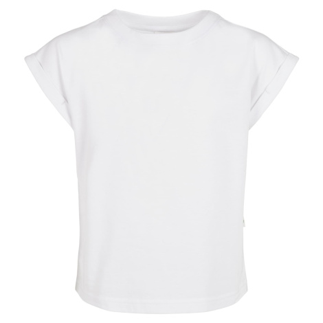 Dívčí organické tričko s prodlouženým ramenem bílé Urban Classics