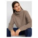 BONPRIX svetr s krátkým zipem Barva: Hnědá, Mezinárodní
