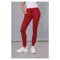 Tmavě červené teplákové kalhoty model 17672225 - J.STYLE