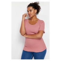 Trendyol Curve Dusty Rose Camisole Knitted Plus Size Blouse