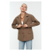 Trendyol Mink Oversize Lined Double Breasted Closure Woven Blazer Jacket