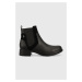 Kožené kotníkové boty U.S. Polo Assn. Beggy dámské, černá barva, na plochém podpatku