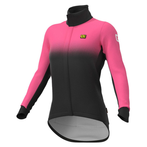 ALÉ Cyklistická zateplená bunda - PR GRADIENT LADY - černá/růžová