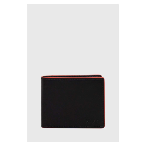 Kožená peněženka HUGO černá barva Hugo Boss