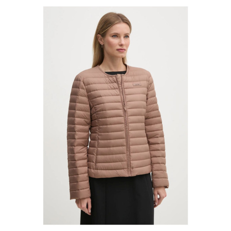 Péřová bunda Calvin Klein dámská, hnědá barva, přechodná, K20K207823