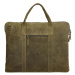 Hide & Stitches Zelená kožená kabelka na notebook „Miracle“