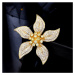 Éternelle Brož se zirkony Felipa - květina B2256-B187 Zlatá