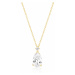 OLIVIE Stříbrný náhrdelník se zirkonem SLZA GOLD 4160