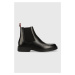 Kožené kotníkové boty HUGO Iker pánské, černá barva, 50500436