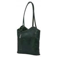 Dámský kožený kabelko-batoh Zelený, 30 x 10 x 28 (XT00-CR6545-04TAM)